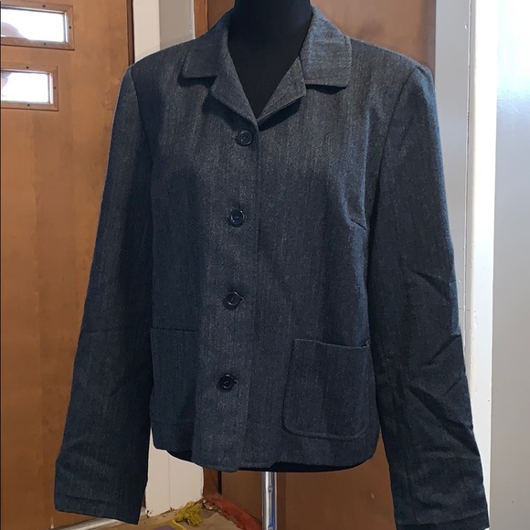 Talbots Jackets & Blazers - Talbots 100% pure wool charcoal gray blazer